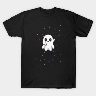 Cute Ghost with his hand waving at you T-Shirt